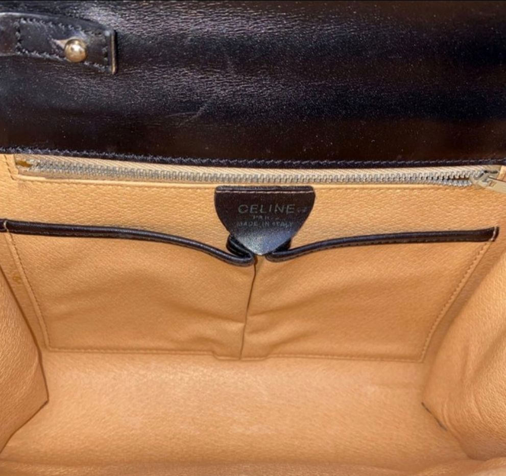 Celine Triomphe logo Leather crossbody purse