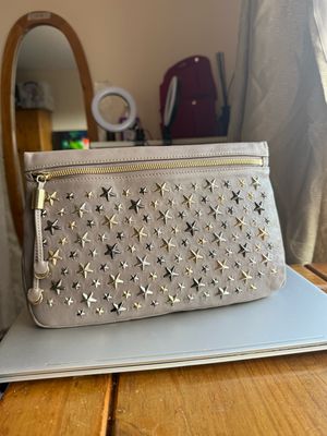 Jimmy Choo Zena Clutch Star Studded Beige