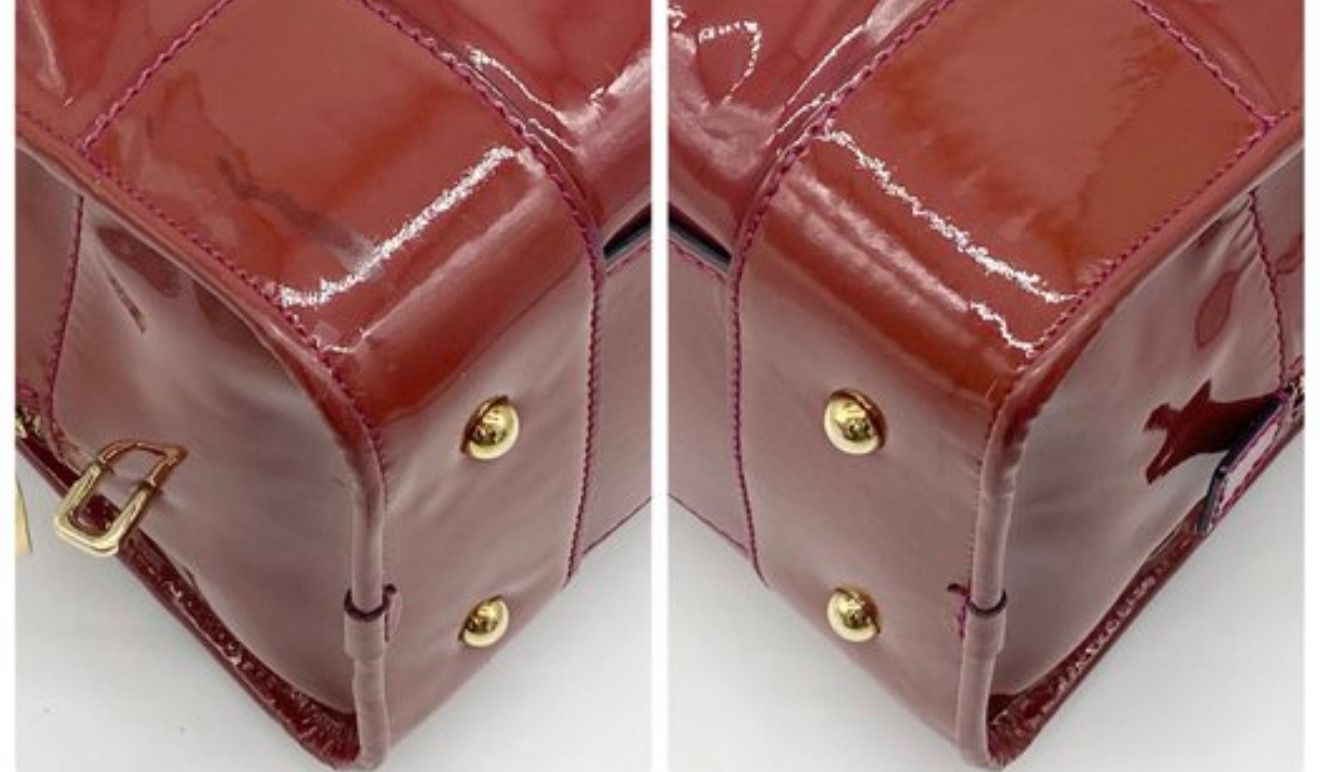 Loewe Amazona 28 Handbag Patent leather Bordeaux