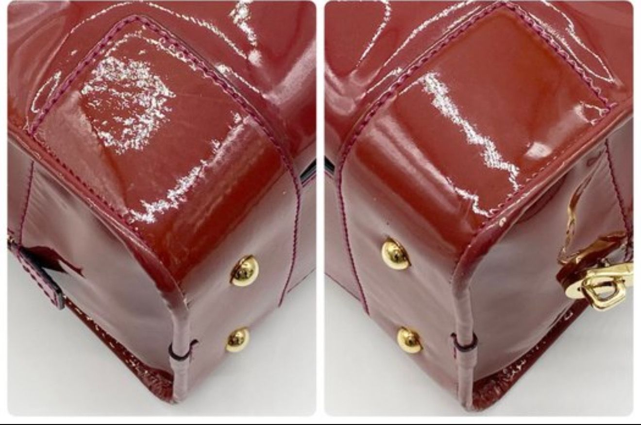 Loewe Amazona 28 Handbag Patent leather Bordeaux