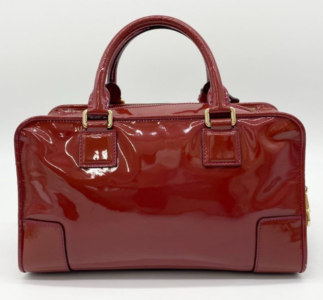 Loewe Amazona 28 Handbag Patent leather Bordeaux