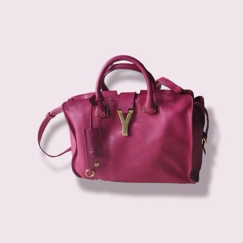 YVes Saint Laurent Cabas Pink leather bag