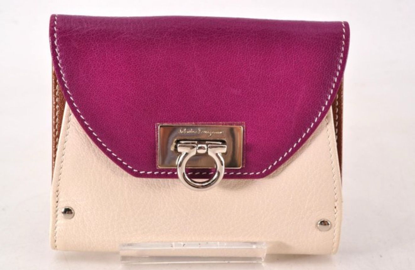 Salvatore Ferragamo Giancini Bordeaux Leather Wallet