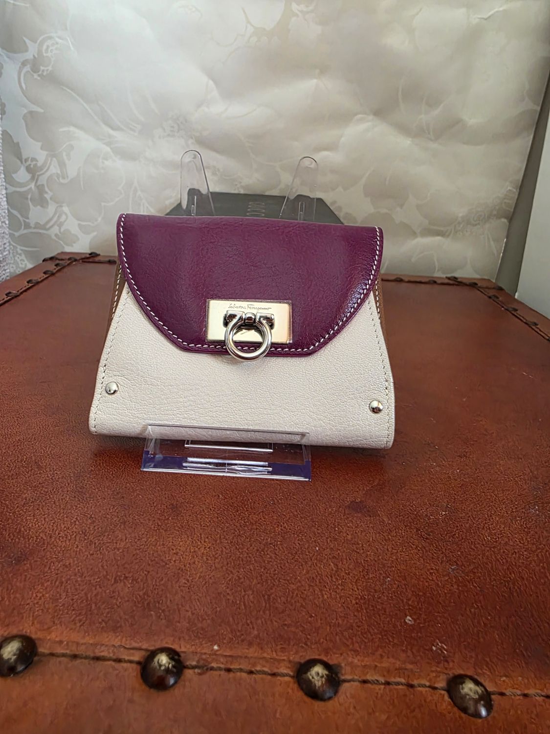Salvatore Ferragamo Giancini Bordeaux Leather Wallet