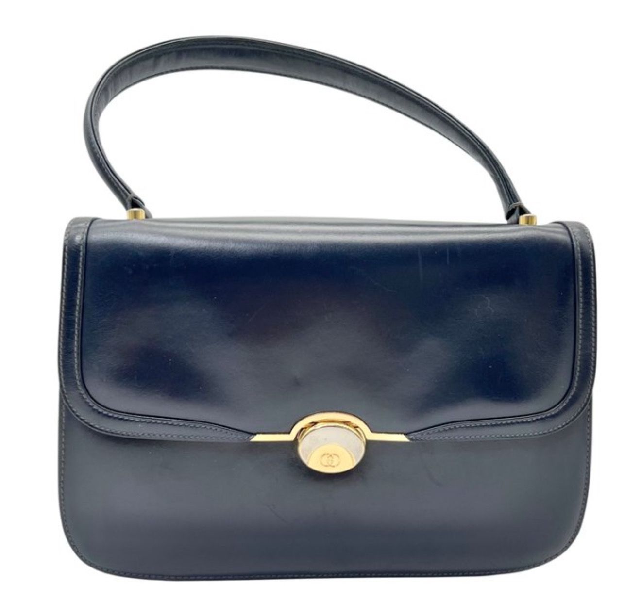 Gucci Navy Leather top handle Handbag