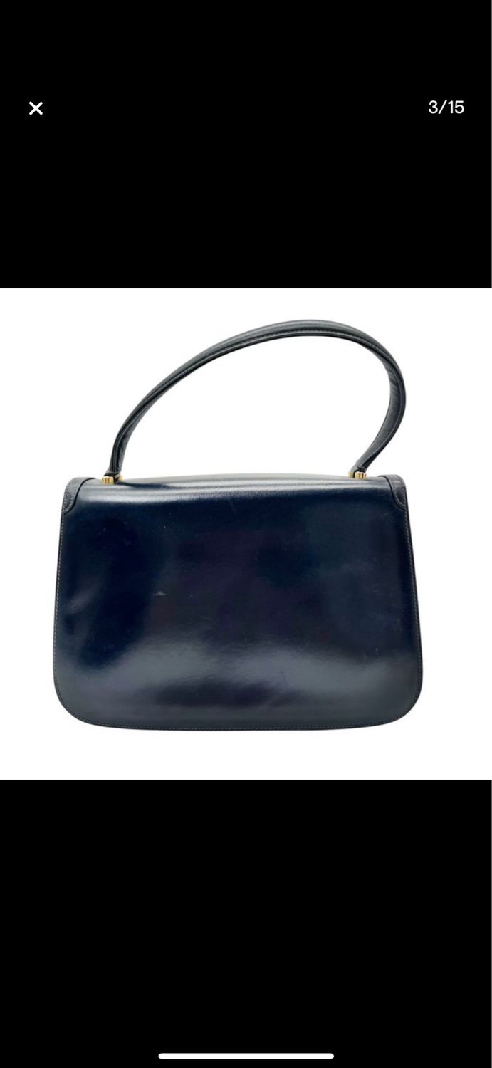 Gucci Navy Leather top handle Handbag