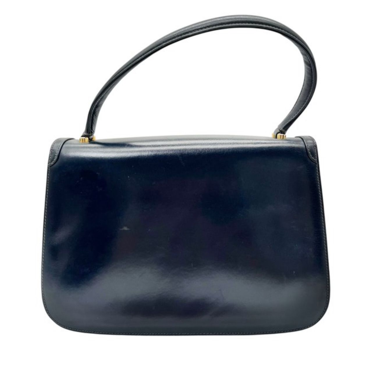 Gucci Navy Leather top handle Handbag