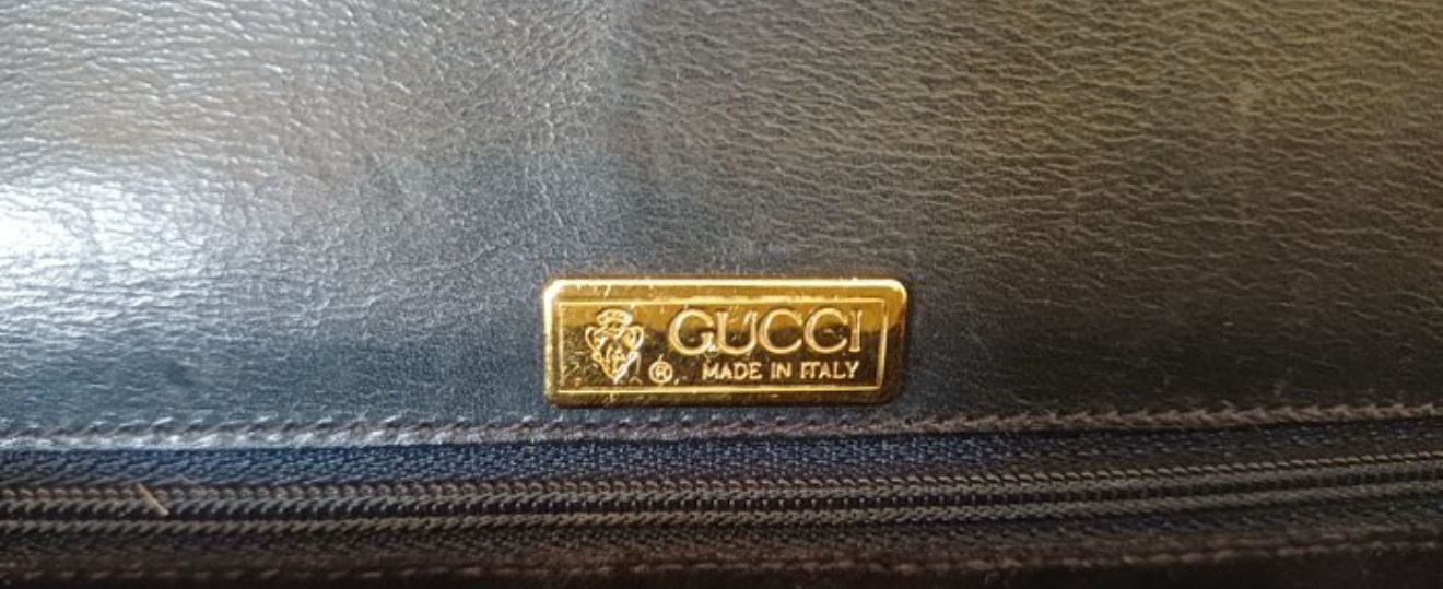 Gucci 1947 Leather top handle Bamboo Handbag Black