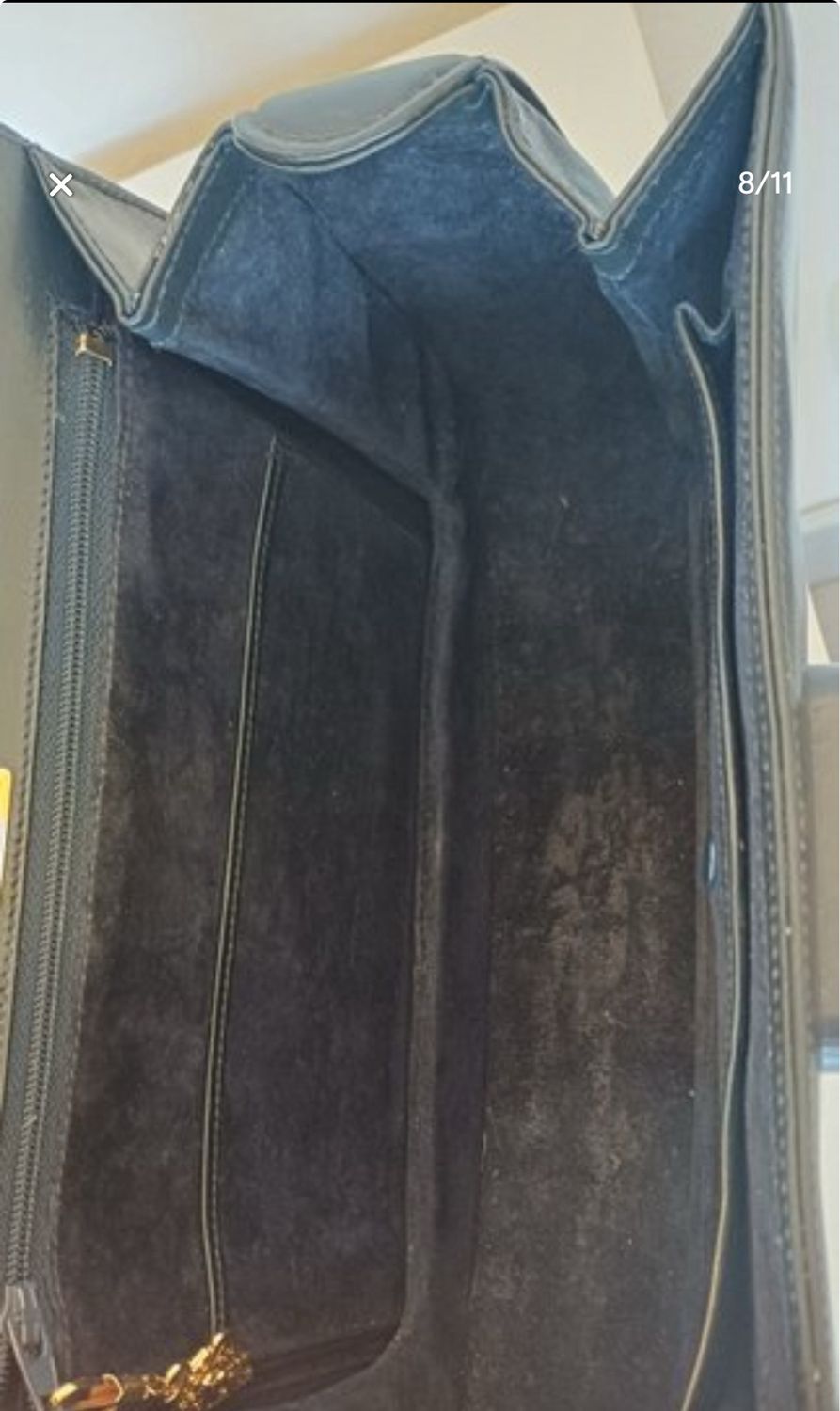 Gucci 1947 Leather top handle Bamboo Handbag Black