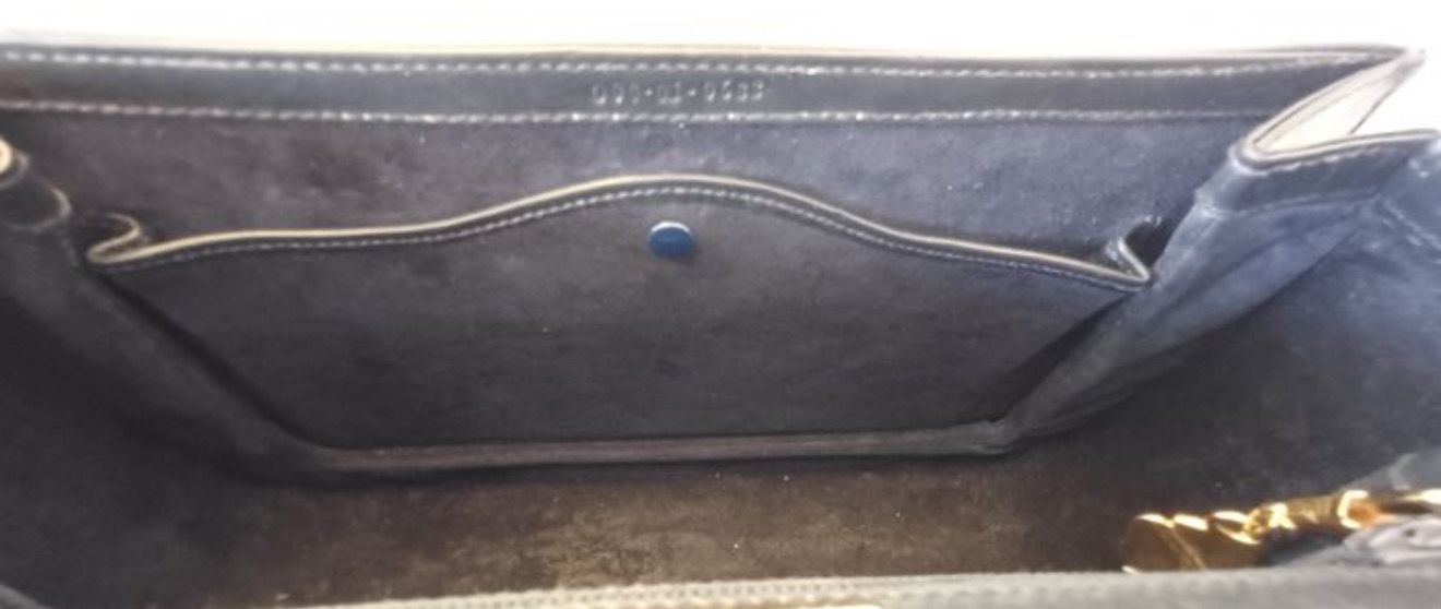 Gucci 1947 Leather top handle Bamboo Handbag Black