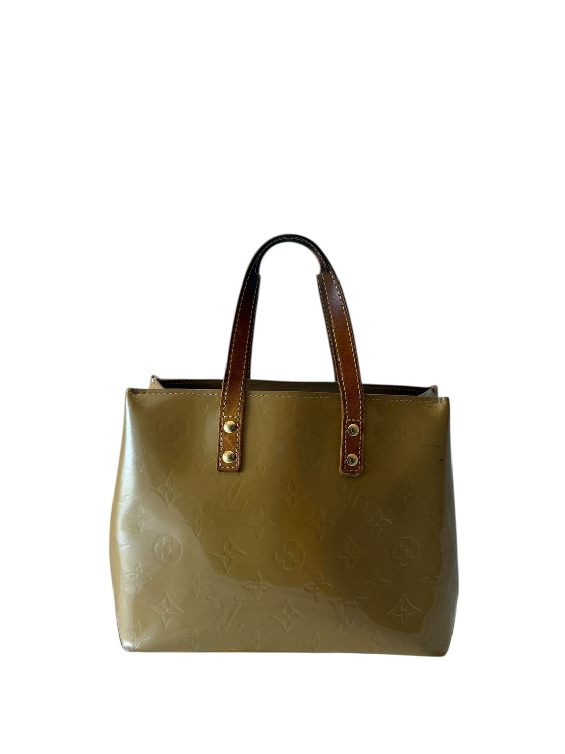 Louis Vuitton Beige Monogram Vernis Read Me PM Tote Leather Bag