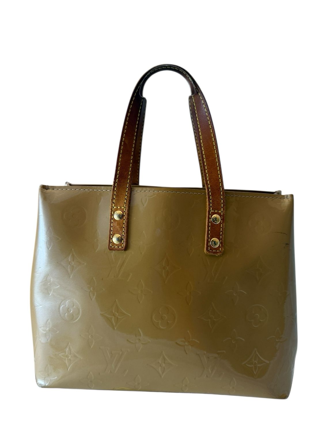 Louis Vuitton Beige Monogram Vernis Read Me PM Tote Leather Bag