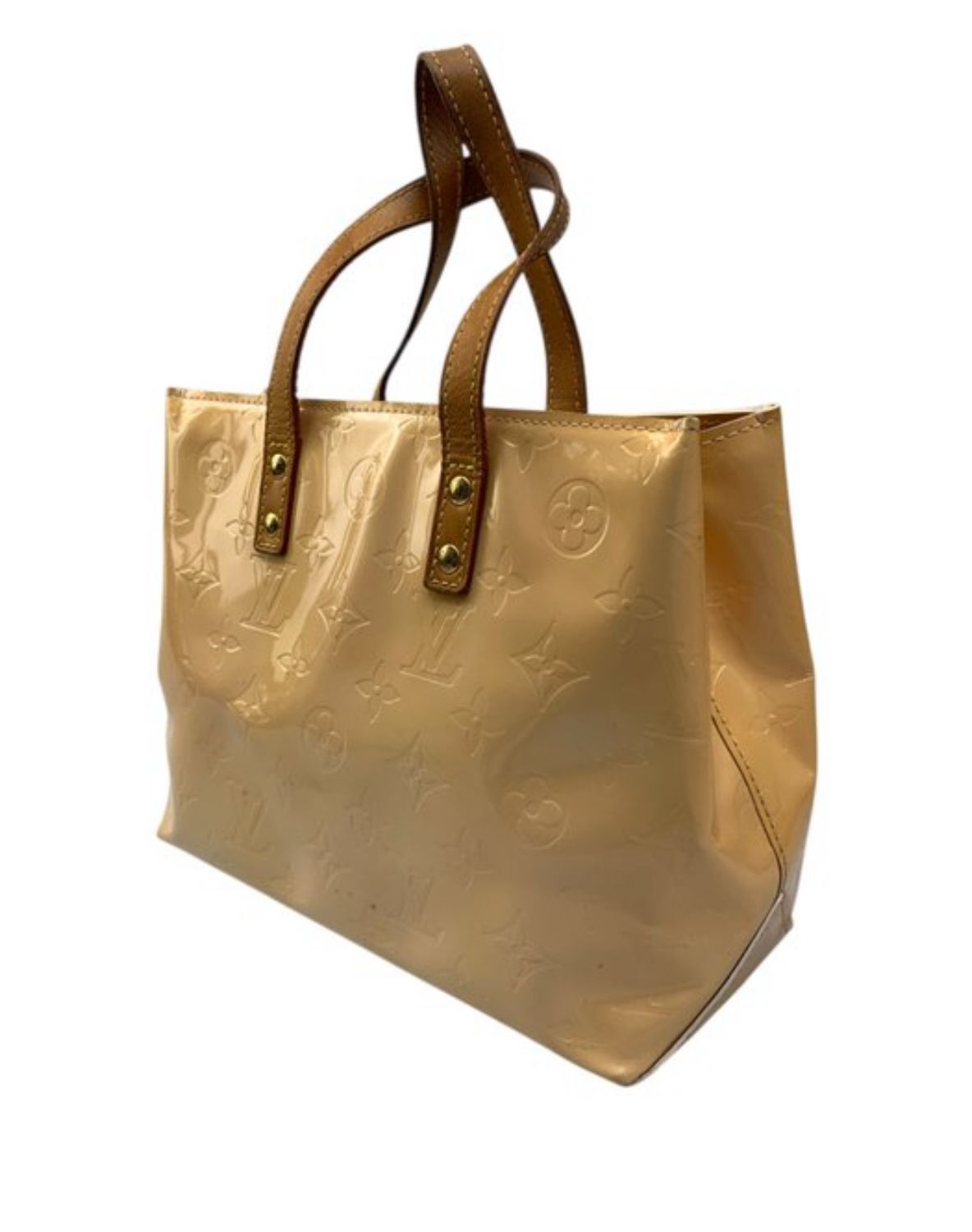 Louis Vuitton Beige Monogram Vernis Read Me PM Tote Leather Bag