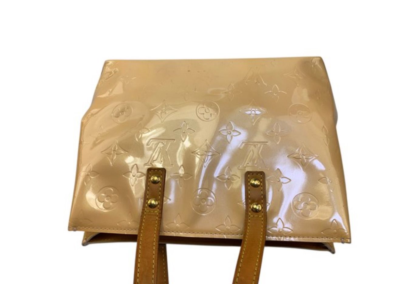 Louis Vuitton Beige Monogram Vernis Read Me PM Tote Leather Bag