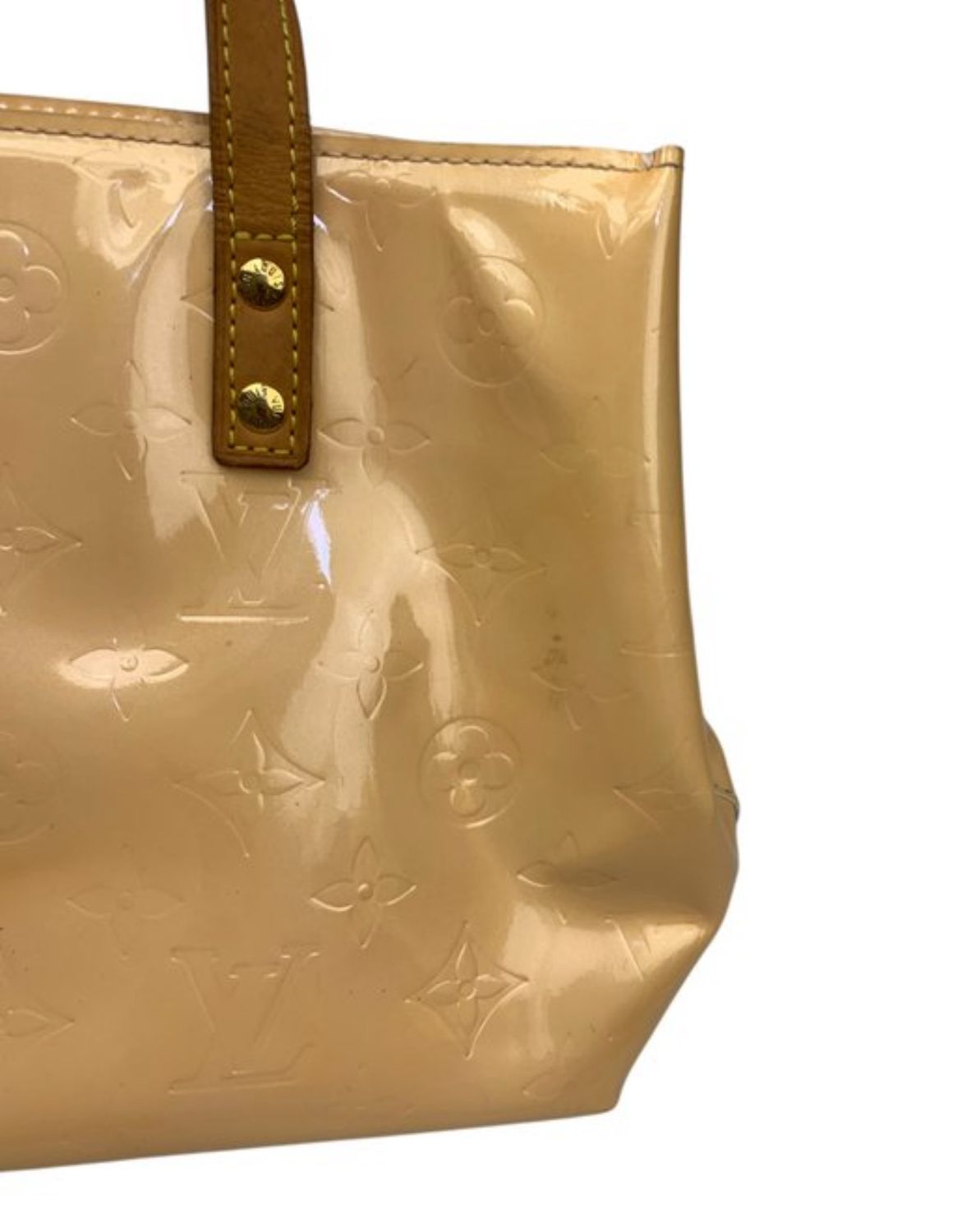 Louis Vuitton Beige Monogram Vernis Read Me PM Tote Leather Bag