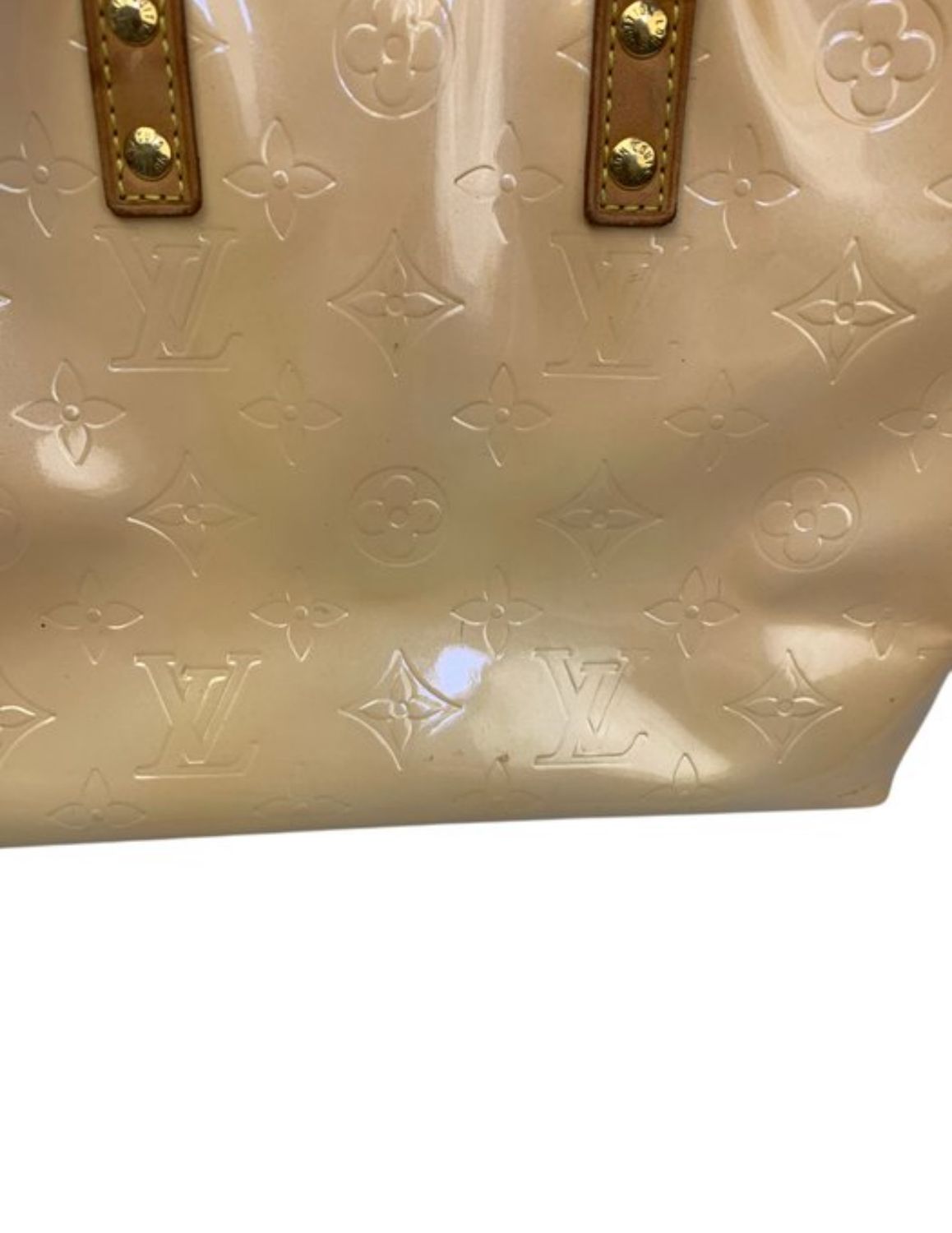 Louis Vuitton Beige Monogram Vernis Read Me PM Tote Leather Bag