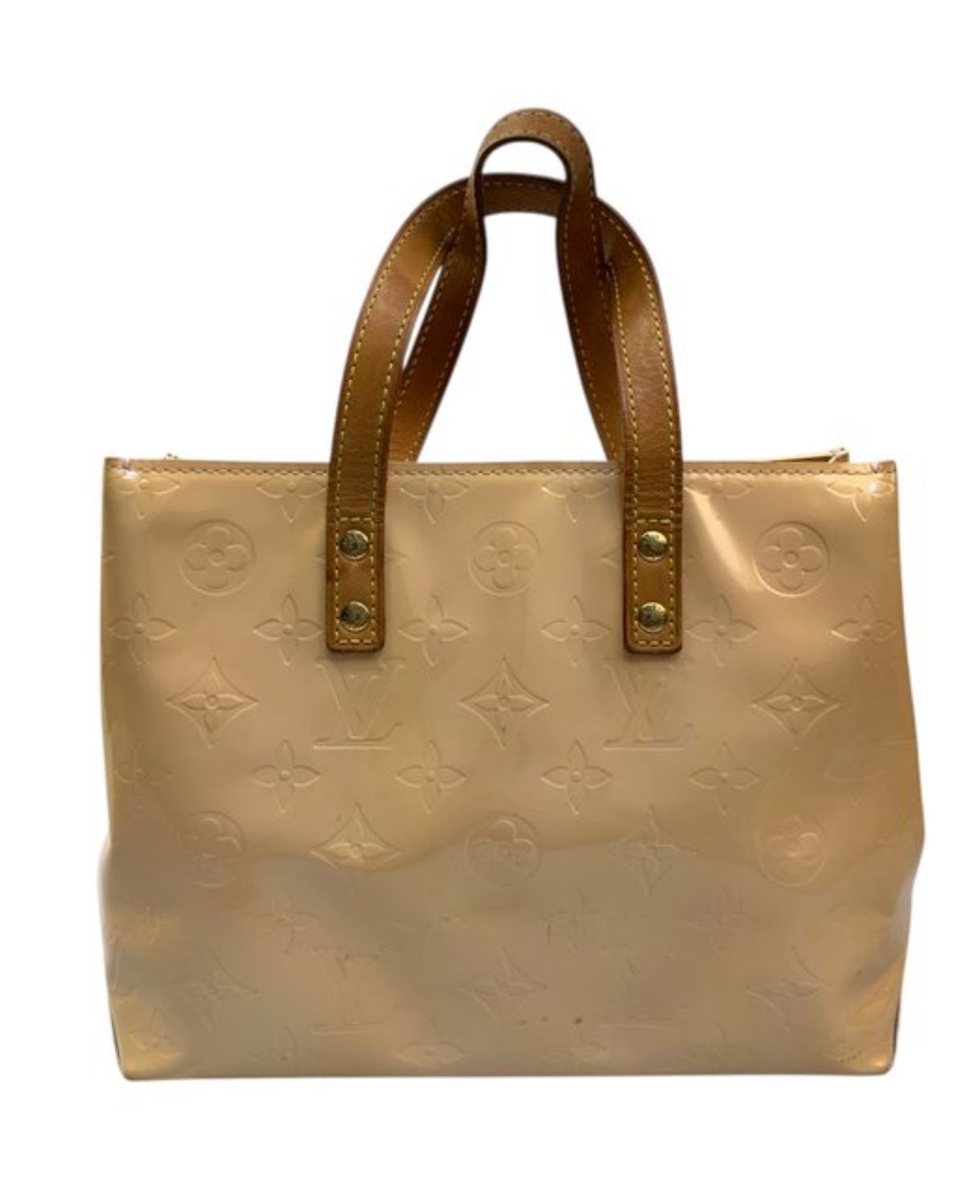 Louis Vuitton Beige Monogram Vernis Read Me PM Tote Leather Bag