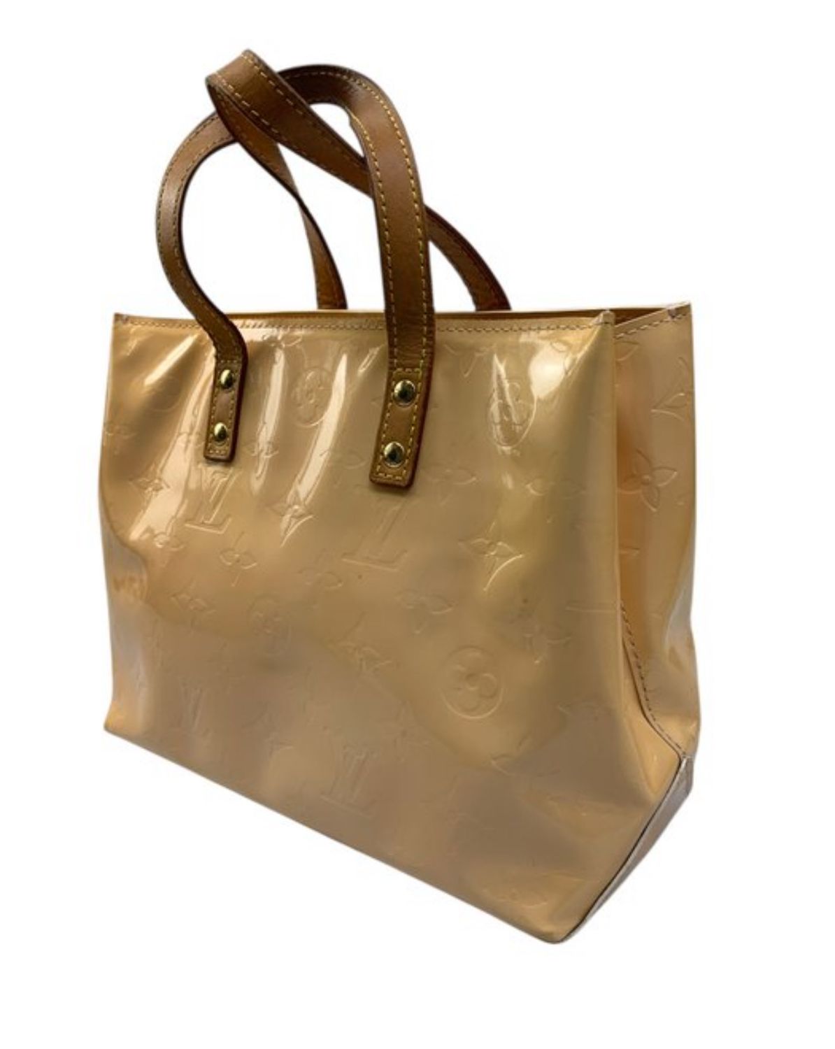 Louis Vuitton Beige Monogram Vernis Read Me PM Tote Leather Bag