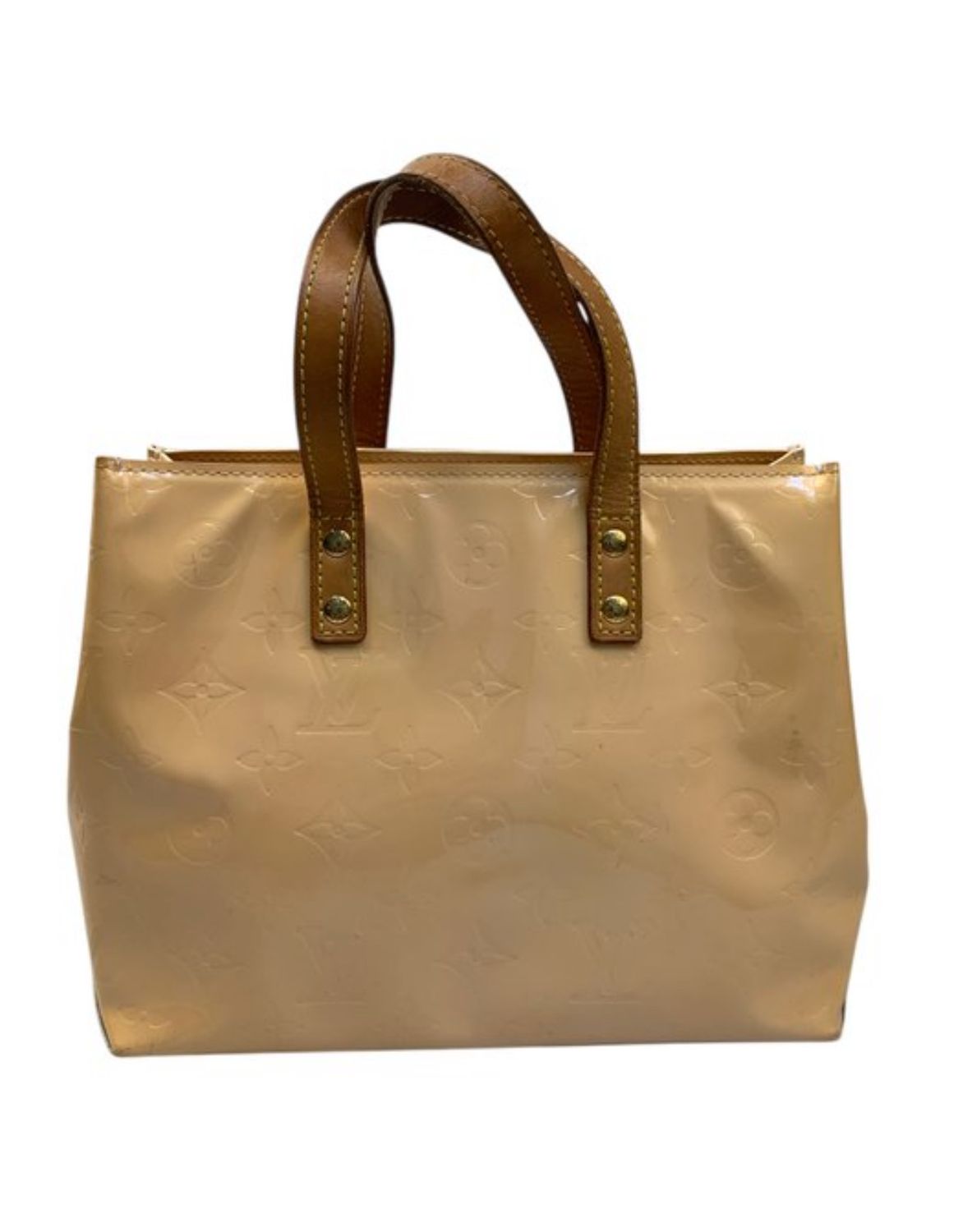 Louis Vuitton Beige Monogram Vernis Read Me PM Tote Leather Bag