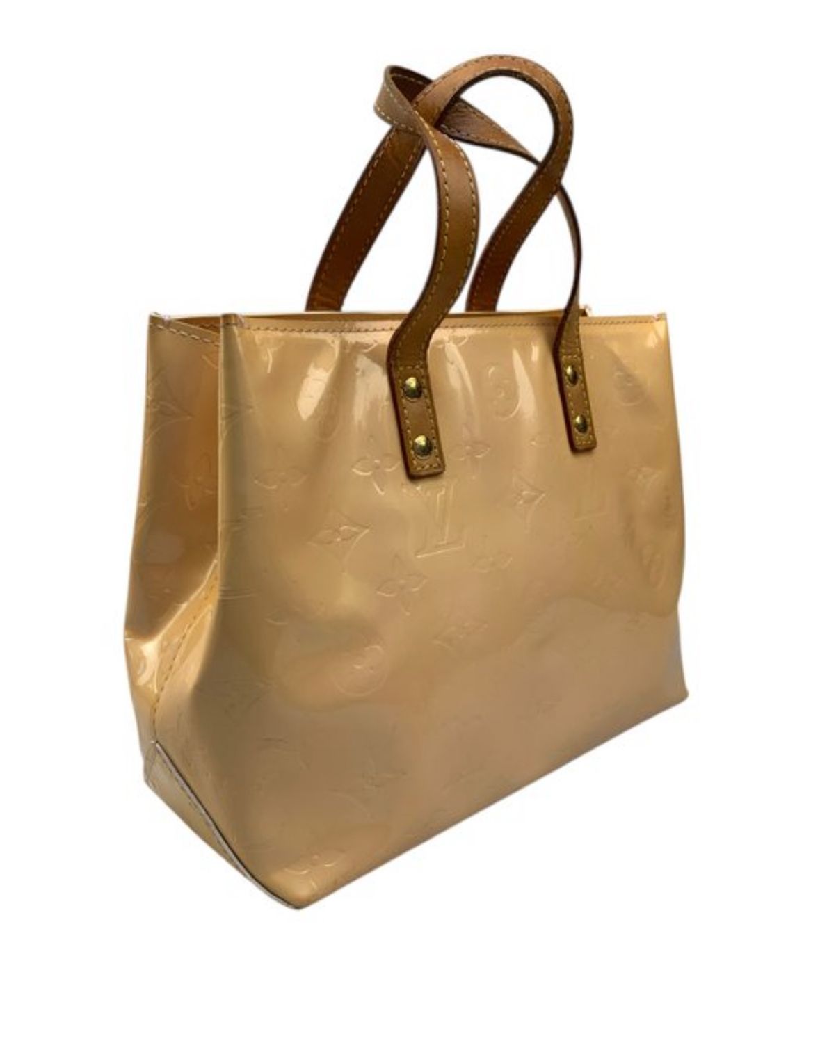 Louis Vuitton Beige Monogram Vernis Read Me PM Tote Leather Bag