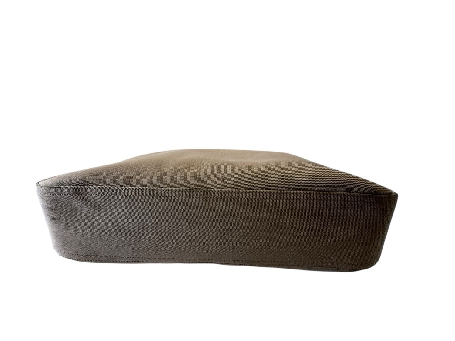 Salvatore Ferragamo Gancini Canvas Shoulder Bag Khaki