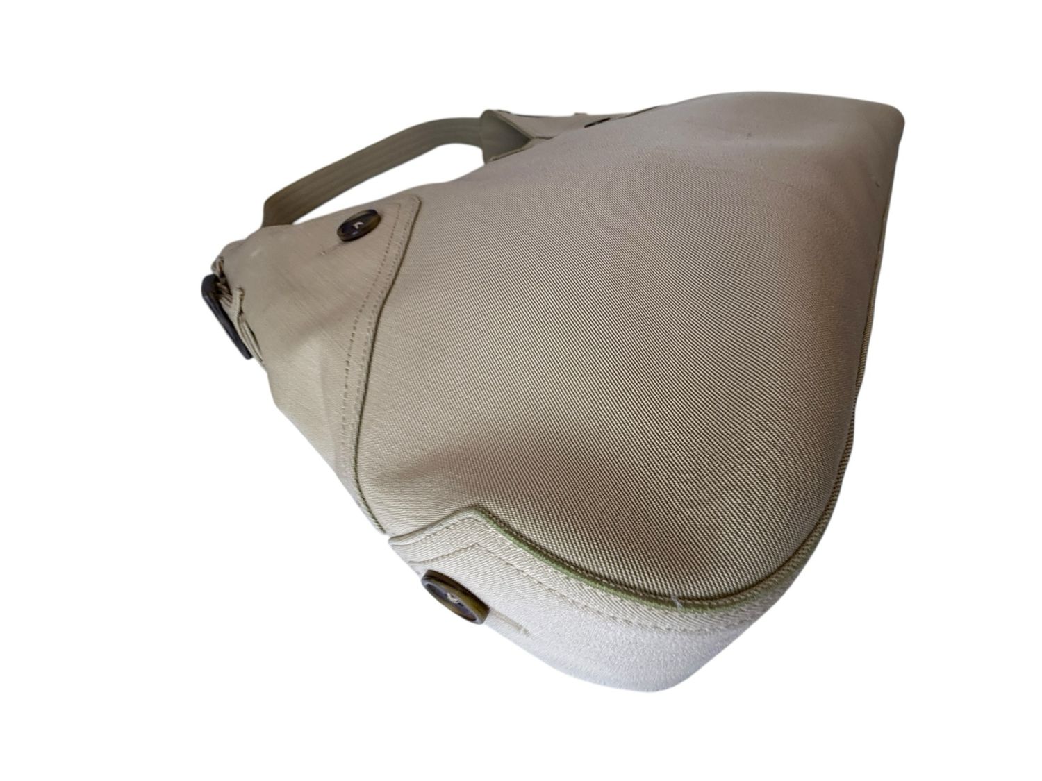 Salvatore Ferragamo Gancini Canvas Shoulder Bag Khaki