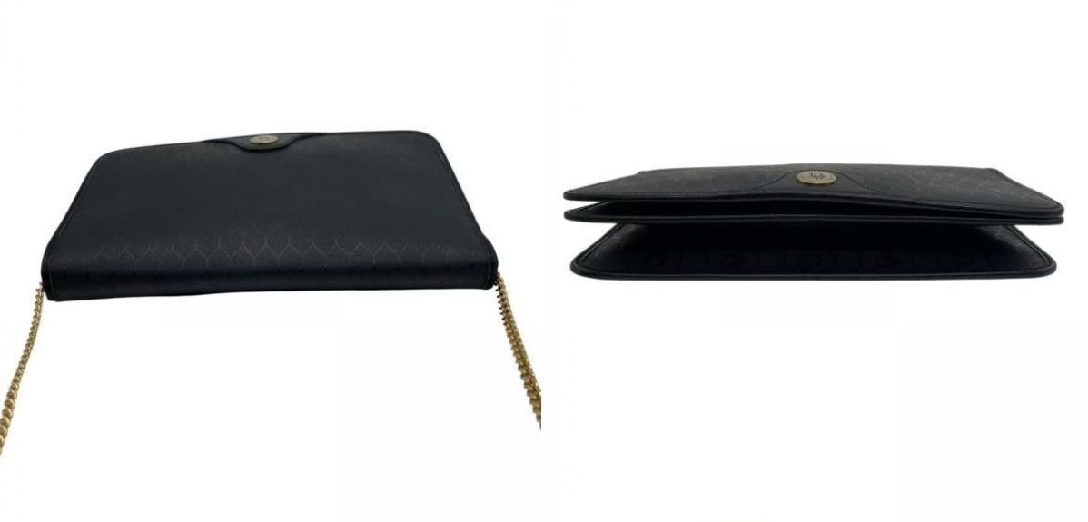 Christian Dior Honeycomb wallet On Chain Canvas With Leather Trim