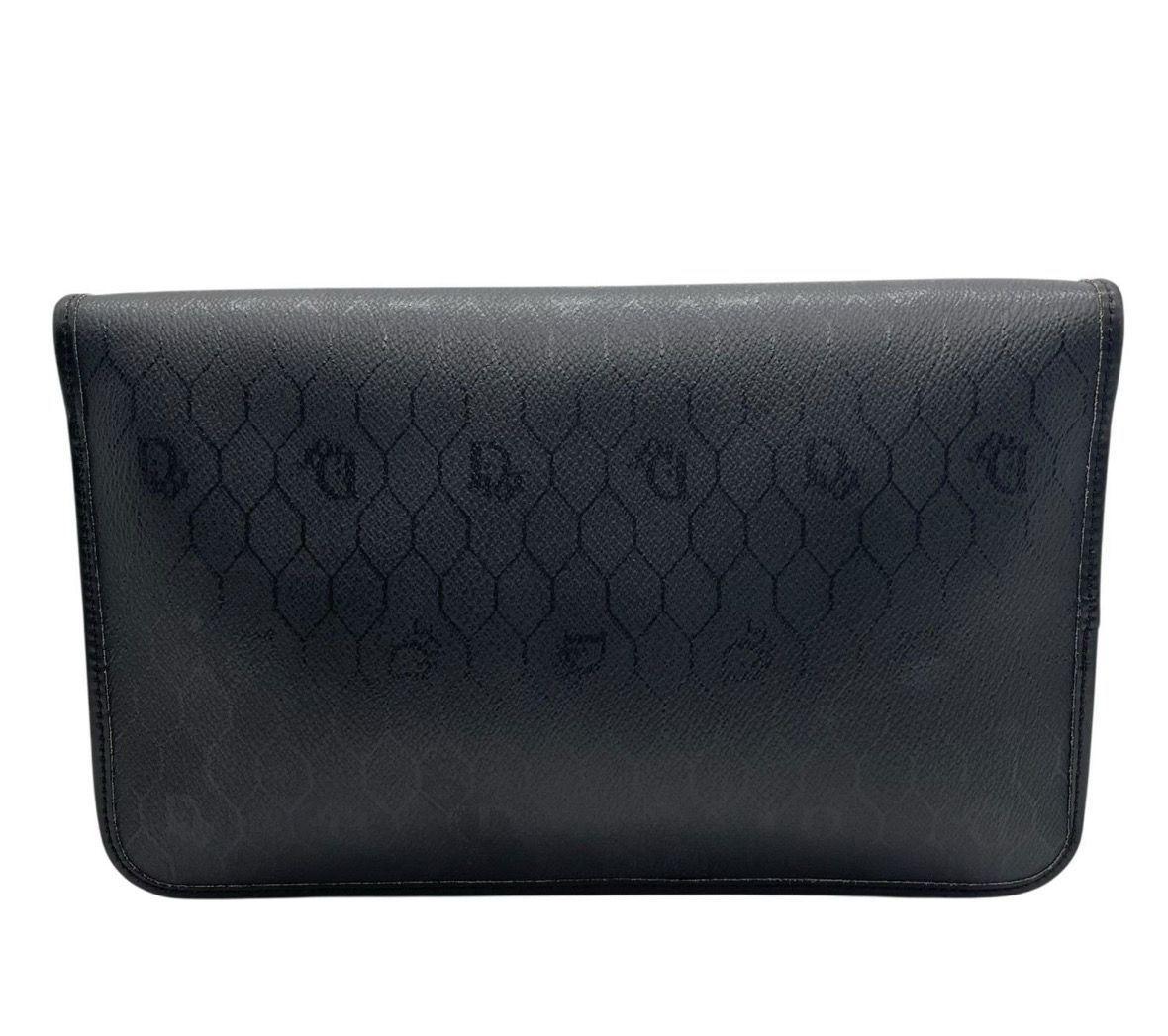 Christian Dior Honeycomb wallet On Chain Canvas With Leather Trim