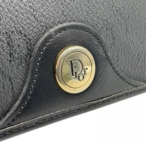 Christian Dior Honeycomb wallet On Chain Canvas With Leather Trim