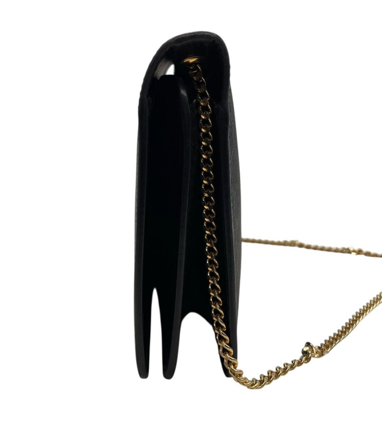 Christian Dior Honeycomb wallet On Chain Canvas With Leather Trim