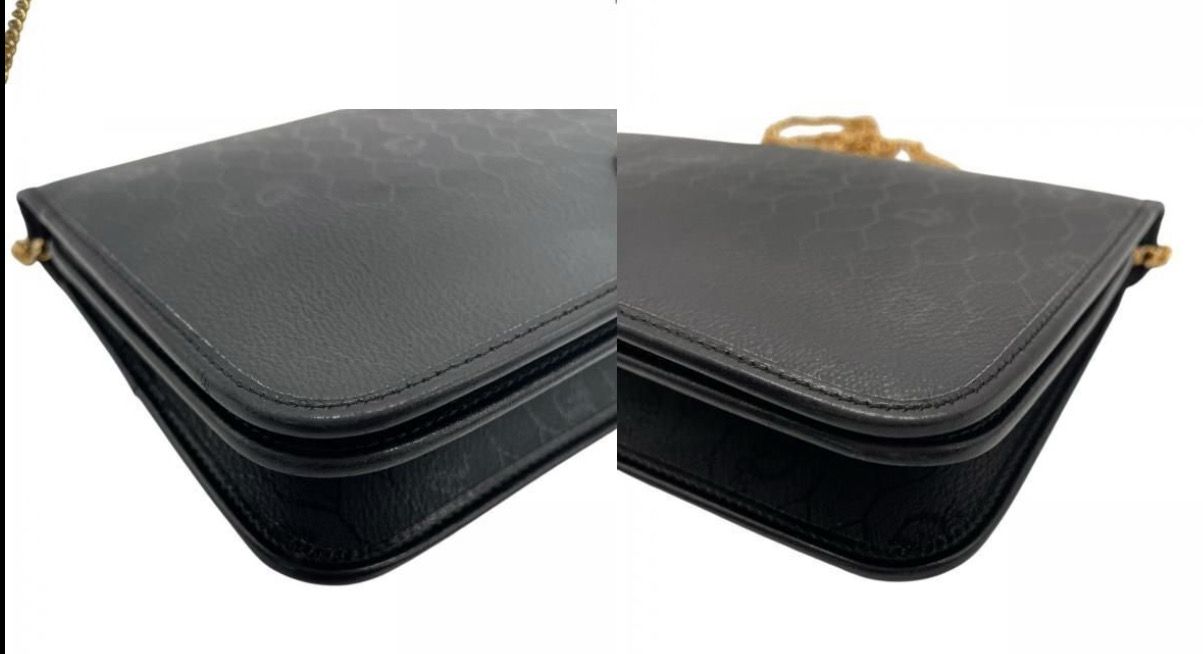 Christian Dior Honeycomb wallet On Chain Canvas With Leather Trim