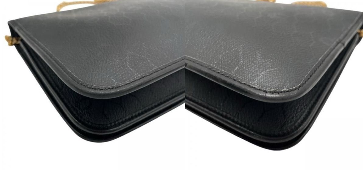 Christian Dior Honeycomb wallet On Chain Canvas With Leather Trim