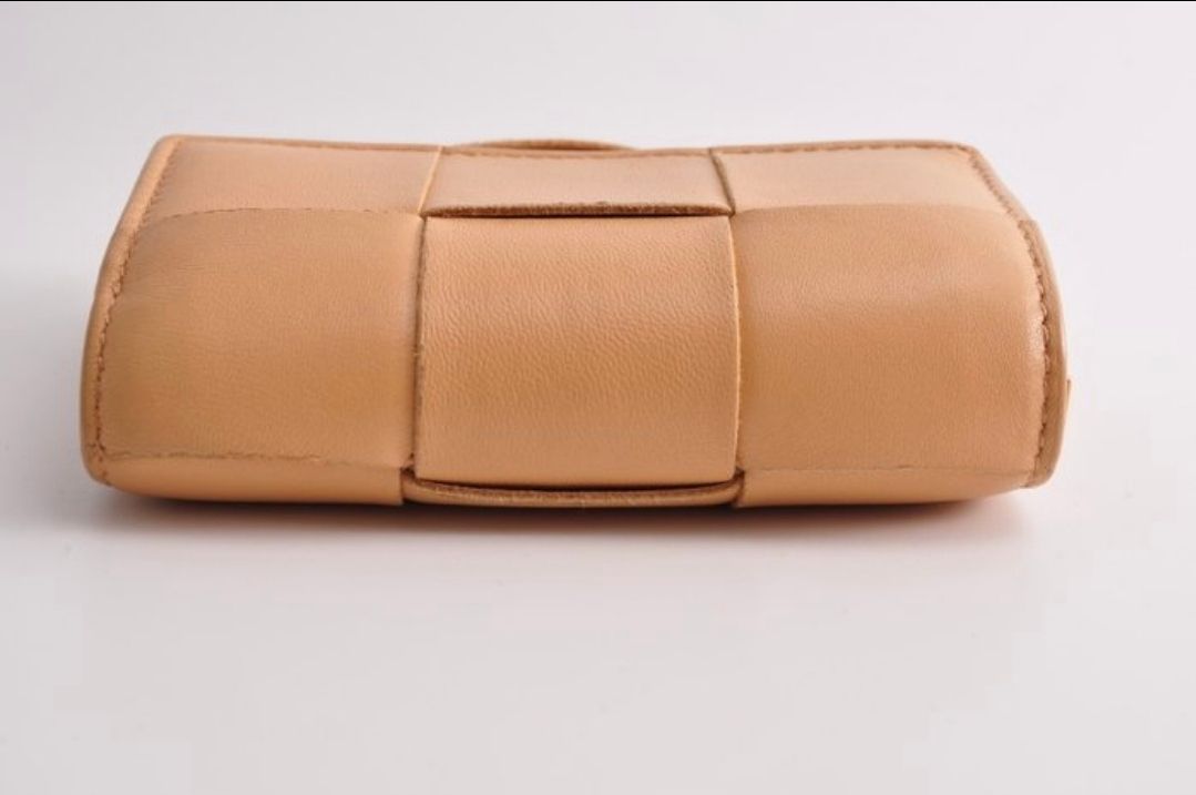 Bottega Veneta Cassette Trifold Leather wallet Camel