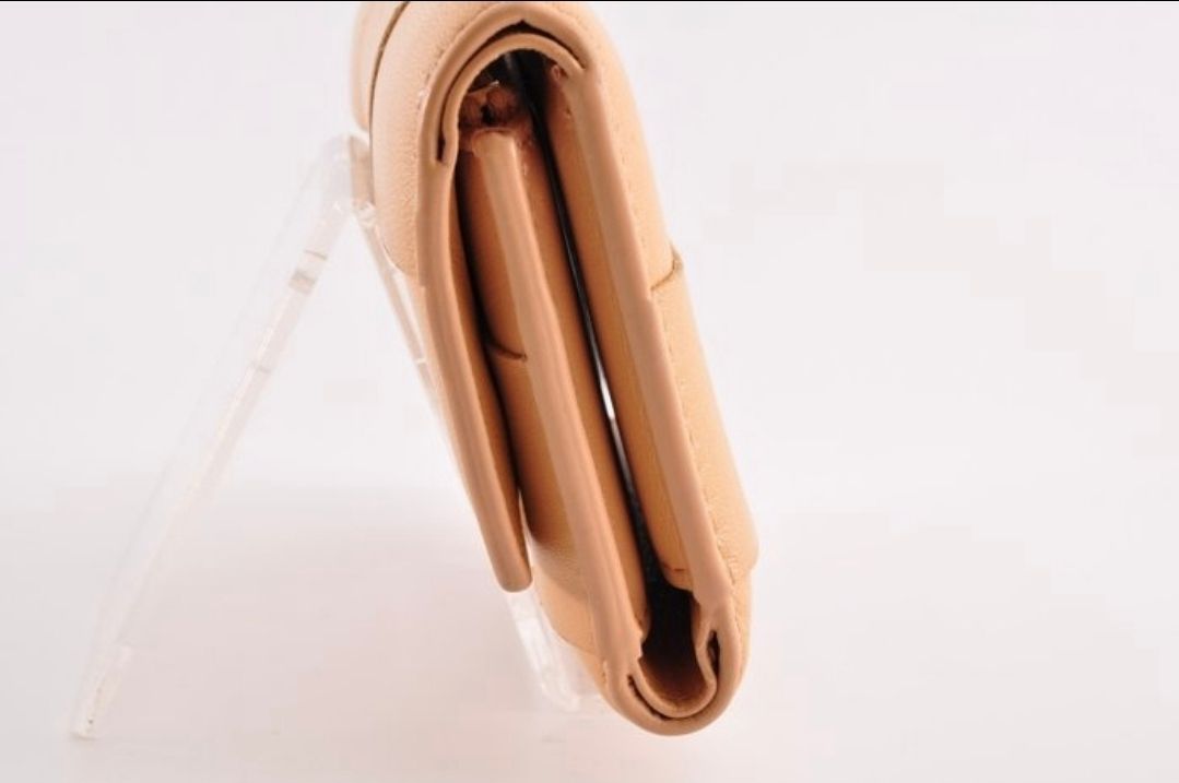 Bottega Veneta Cassette Trifold Leather wallet Camel