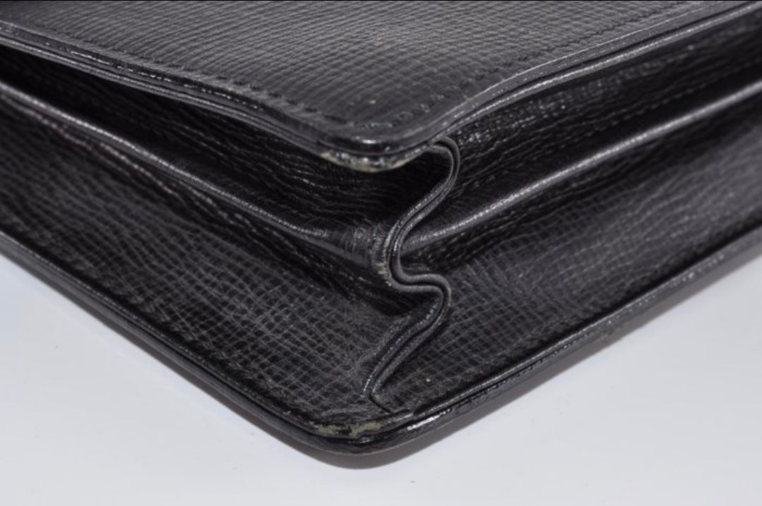 Burberry clutch purse black  leather 