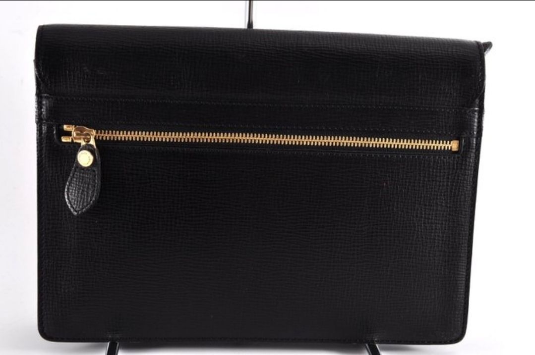 Burberry clutch purse black  leather 
