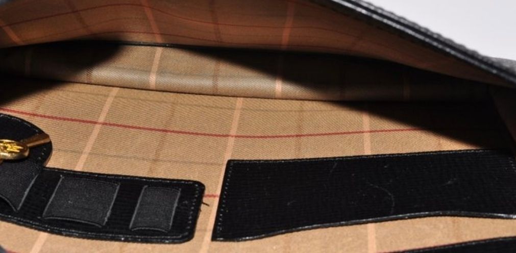 Burberry clutch purse black  leather 