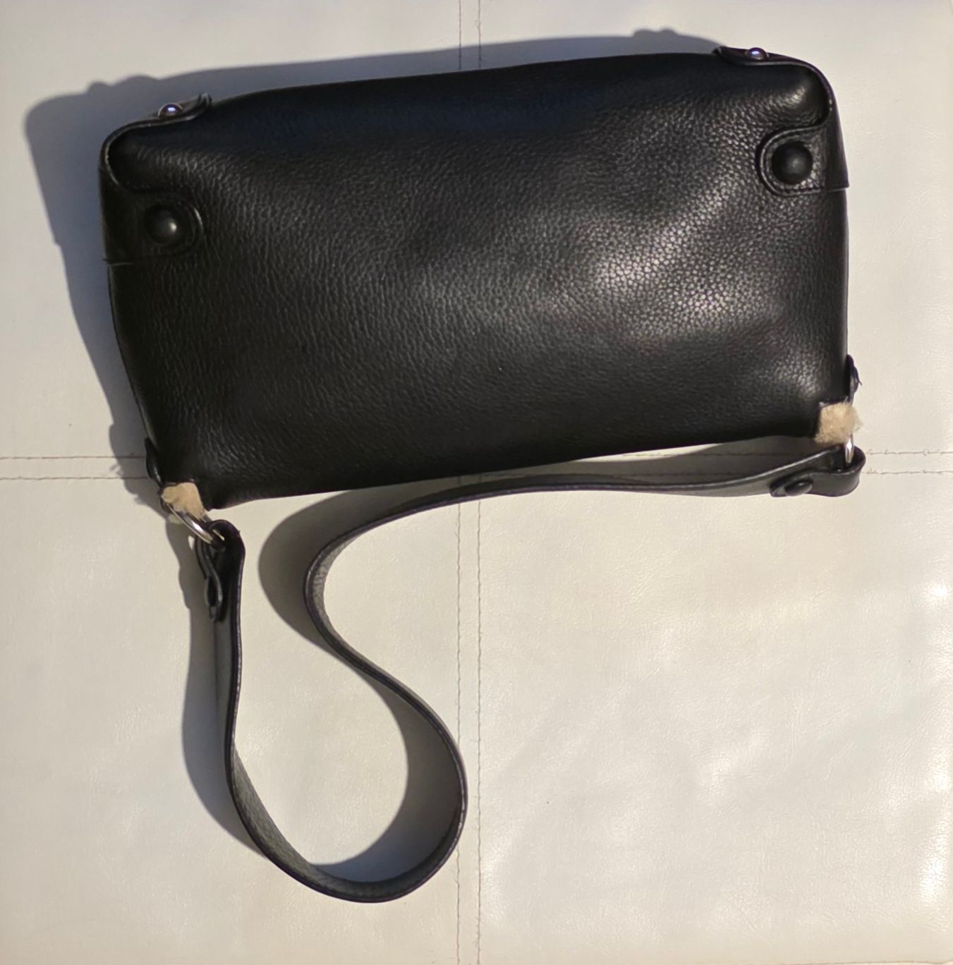 Salvatore Ferragamo Giancini fur trim black shoulder bag