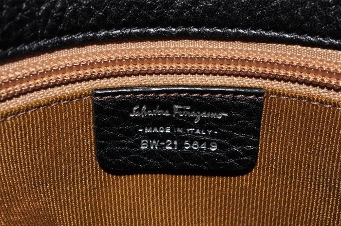 Salvatore Ferragamo Giancini fur trim black shoulder bag