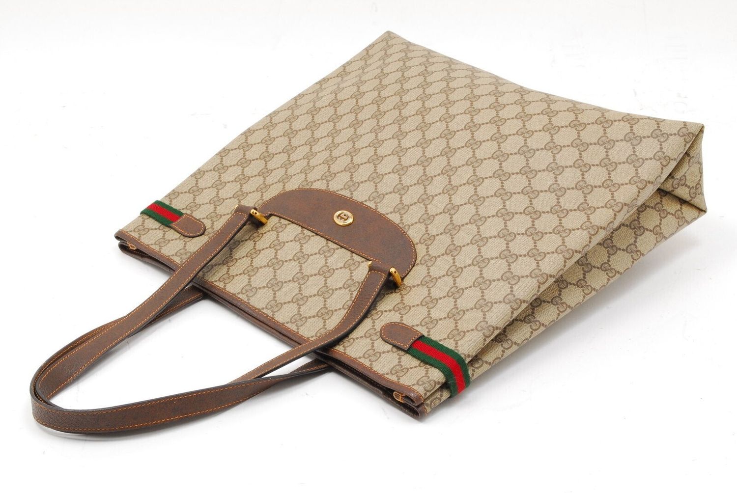 Gucci Sherry Line supreme web  tote  bag beige  canvas