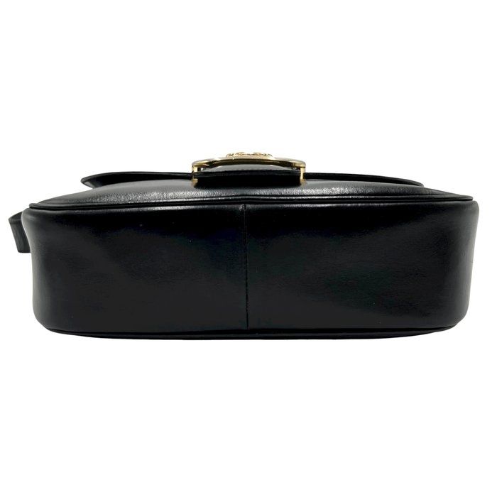 Vintage Celine Triomphe Box crossbody Leather purse Black