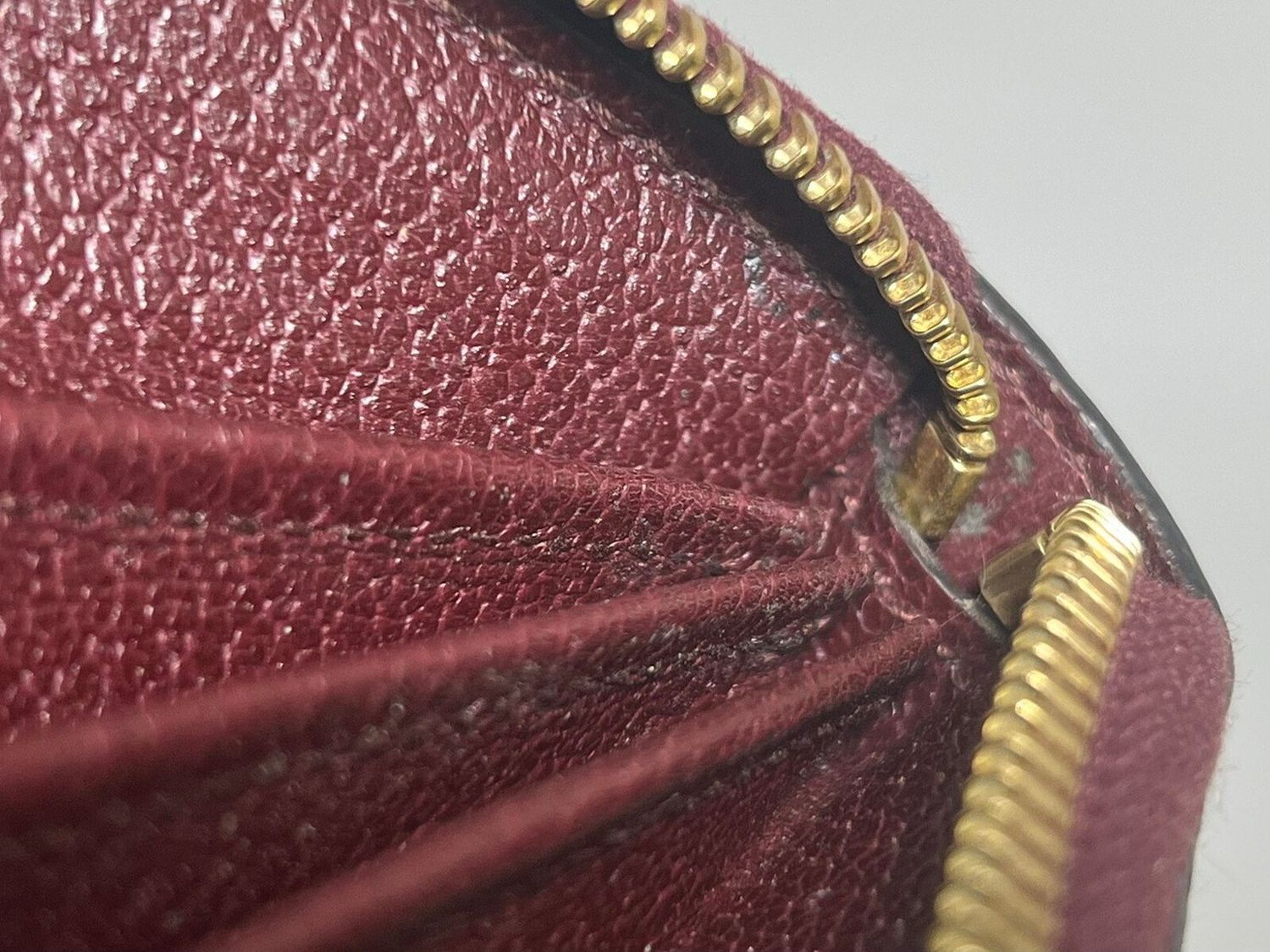 Gucci Ophidia GG Stripe Zip Around Wallet Bordeaux Leather (With Box)