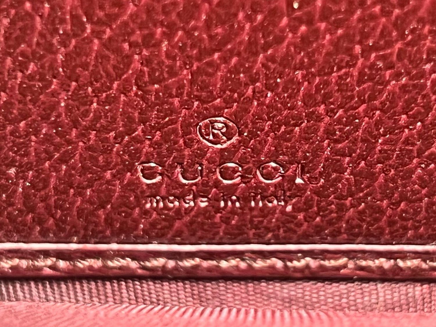 Gucci Ophidia GG Stripe Zip Around Wallet Bordeaux Leather (With Box)