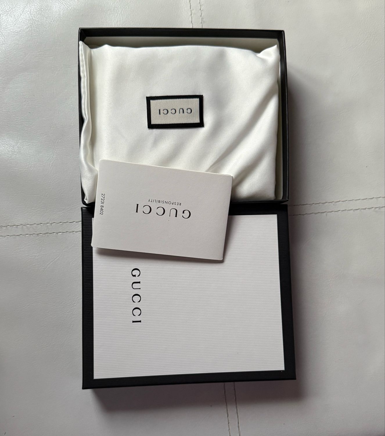 Gucci GG Canvas Compact Wallet Beige &amp; Blue With Box