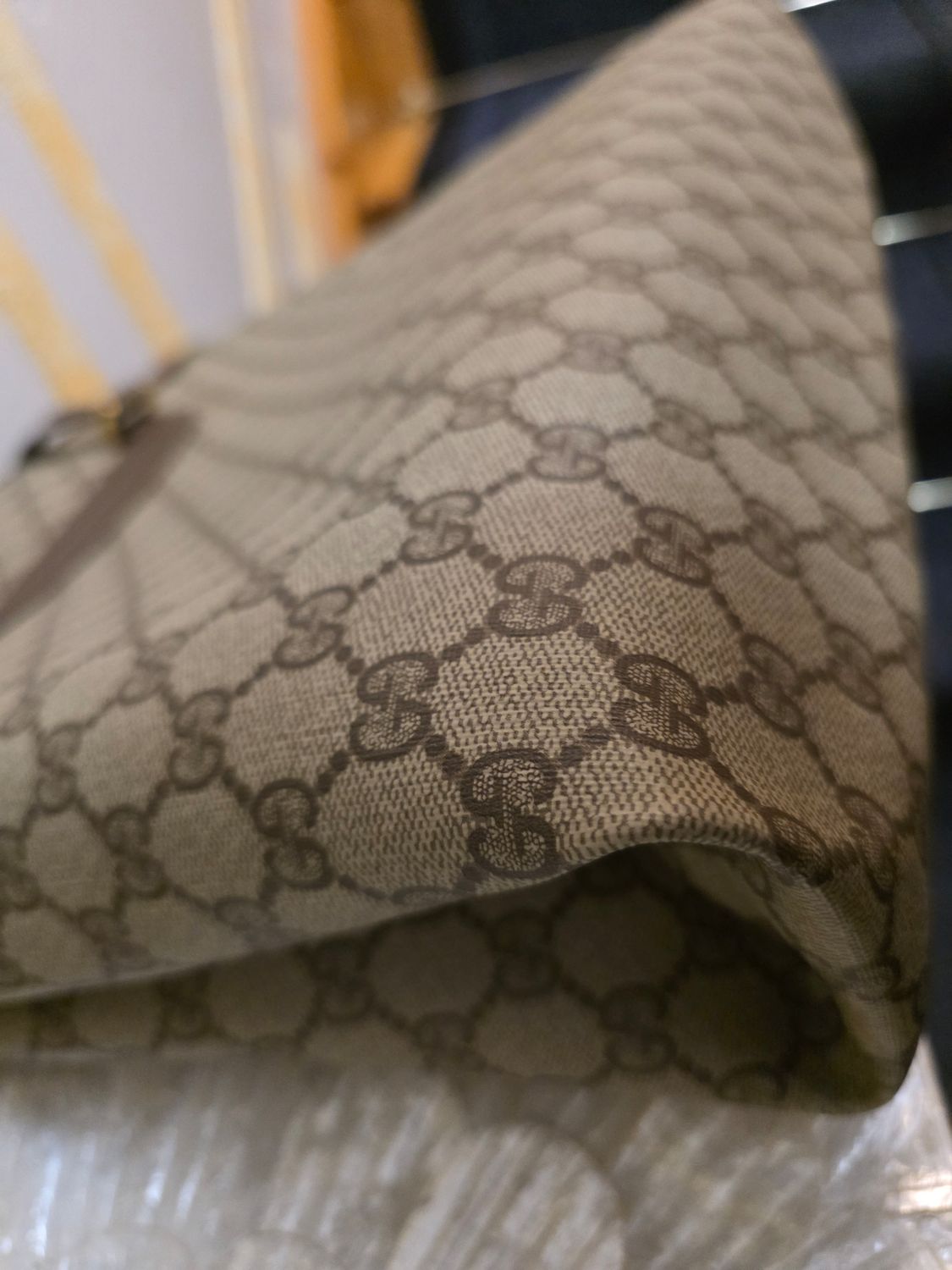 Gucci Sherry Line supreme web  tote  bag beige  canvas