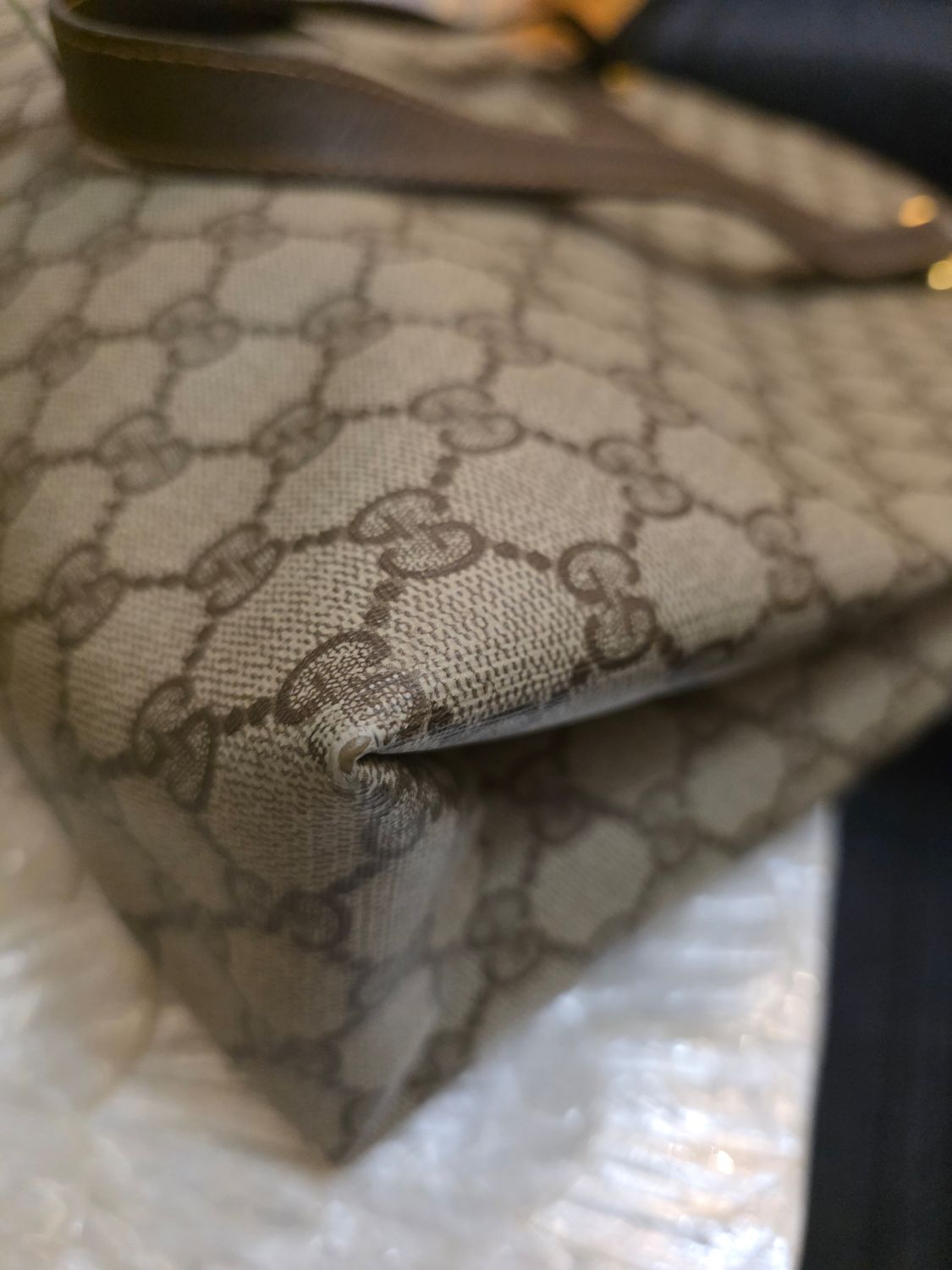 Gucci Sherry Line supreme web  tote  bag beige  canvas