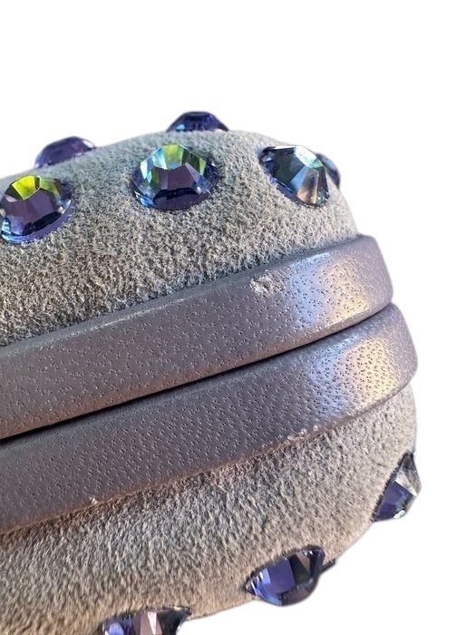 Gucci Interlocking Buckle Suede &amp; Crystal Clutch – Light Purple