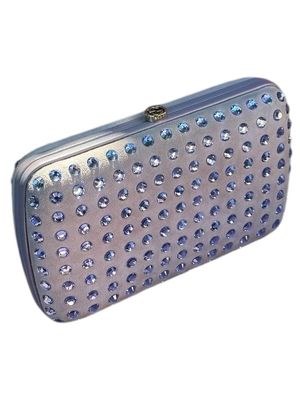 Gucci Interlocking Buckle Suede &amp; Crystal Clutch – Light Purple