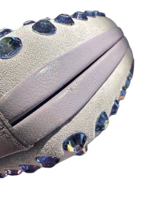 Gucci Interlocking Buckle Suede &amp; Crystal Clutch – Light Purple