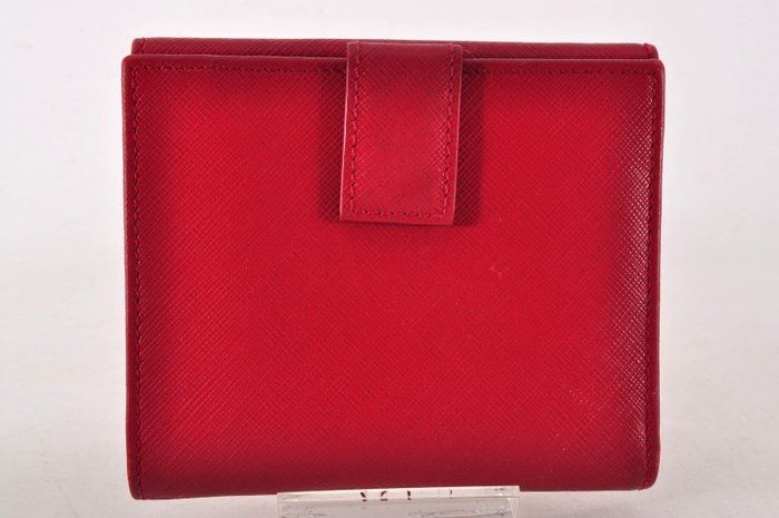 Salvatore Ferragamo Leather &amp; Metal Compact Wallet – Gold &amp; Red